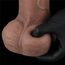 Detaliu macro al texturii de vene si testiculelor dildo-ului Lovetoy Nature Cock