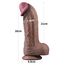 Dildo Lovetoy Nature Cock cu masuratori oficiale: 28cm lungime totala, 21cm lungime utila, 7,4cm diametru