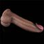 Dildo realist Lovetoy Nature Cock 13 inch maro, baza ventuza vizibila din profil