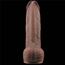 Dildo realist Lovetoy Nature Cock 13 inch maro, vedere principala cap anatomic si textura de vene