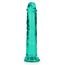 Dildo Realistice REALROCK Straight Suction Cup - Verde Transparent, 18cm