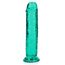 Dildo Realistice REALROCK Straight Suction Cup - Verde Transparent, 18cm