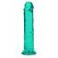 Dildo Realistice REALROCK Straight Suction Cup - Verde Transparent, 18cm