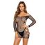 Rochie Softline din plasa neagra, vedere din fata, cu decupaje laterale si umeri goi