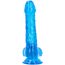 Dildo Eros transparent blue cu ventuza si scrot