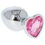 Plug anal Toyz4Lovers Heart Jewel, cristal roz in forma de inima, vedere din unghi