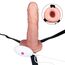 Vibrating Unisex Hollow Strap On - vedere frontala cu telecomanda cu fir