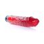 Vibrator Juicy Jelly rosu, unghi diagonal cu detaliile texturii in relief
