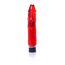 Vibrator Juicy Jelly rosu, vedere din fata, material jelly flexibil translucid