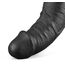 Detaliu macro al varfului anatomic si texturii de vene ale vibratorului Real Softee 10.5 inch negru