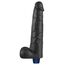 Vibrator Lovetoy Real Softee 10.5 inch negru, vedere principala cap anatomic si textura de vene