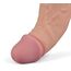 Detaliu macro al varfului anatomic si texturii de vene ale vibratorului Real Softee natural