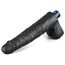 Vibrator Lovetoy Real Softee negru din profil, cu baza si portul de incarcare magnetica