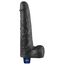 Vibrator Lovetoy Real Softee negru vedere din fata, cap anatomic si textura de vene