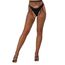Colanti plasa Lace by LJ crotchless cu sclipici Rhinestone, Negru, vedere din fata