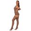 Bodystocking crosetat Lace by LJ Negru, vedere din spate cu snuruire falsa