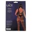 Bodystocking crosetat Lace by LJ Negru, cutie vedere spate cu specificatii