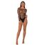 Body dantela Lace by LJ maneci lungi Negru, detaliu decolteu scoop neck