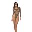 Bodysuit Fishnet Strasuri Maneci Lungi Negru Mapale