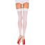 Ciorapi Autofixanti Sheer cu Cusatura Top Dantela Alb Leg Avenue