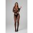 Catsuit Vaera plasa neagra, detaliu material si croiala