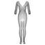 Catsuit Vaera plasa neagra, detaliu picioare si glezne