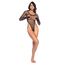 Bodysuit Mapale Long Sleeve Fishnet, negru, S-L