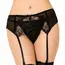 Queen Lingerie Set Portjartier cu Dantela Negru, vedere fata