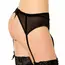 Queen Lingerie Set Portjartier cu Dantela Negru, profil spate