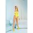 Bodysuit Asimetric Decupat Galben Leg Avenue, fotografie editoriala corp intreg
