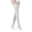Ciorapi thigh-high Lace by LJ Alb, detaliu banda de dantela anti-alunecare