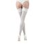 Ciorapi thigh-high Lace by LJ Alb, purtati cu pantofi cu toc