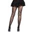 Seamless Floral Lace Pantyhose Negru - imagine 1
