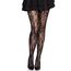 Seamless Floral Lace Pantyhose Negru - imagine 2