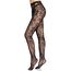 Dres Seamless Floral Lace Pantyhose, Leg Avenue, Negru, S-L