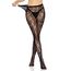 Dres Seamless Floral Lace Pantyhose, Leg Avenue, Negru, S-L