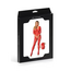Bodystocking rosu, deschis intim, maneci 3/4, Paris Hollywood, S-L cutie