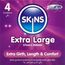 Cutia Skins Extra Large, format compact de 4 prezervative