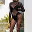 Lace by LJ Gloved Leopard Print Catsuit Black