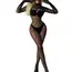 Lace by LJ Gloved Leopard Print Catsuit Black