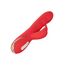 Vibrator rabbit cu incalzire Jack Rabbit Signature CalExotics rosu, detaliu urechi rabbit