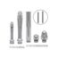 Sistem irigator intim cu furtun si 4 capete CalExotics argintiu, detaliu cap standard cu bulb
