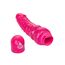 Vibrator flexibil cu sclipici Lady Boner CalExotics roz, detaliu textura striata