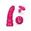 Vibrator flexibil cu sclipici Lady Boner CalExotics roz, detaliu baza