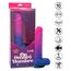 Dildo vibrator realist Ombre Hombre CalExotics roz-albastru, infografic 10 functii si reincarcare USB