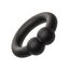 Inel penis din silicon lichid cu bilute Alpha Muscle Ring CalExotics negru, vedere de ansamblu
