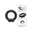 Inel penis din silicon lichid cu bilute Alpha Muscle Ring CalExotics negru, vedere laterala