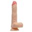 Dildo vibrator realist The Vibrating Quarterback CalExotics natural, vedere de ansamblu cu baza ventuza