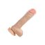 Dildo vibrator realist The Vibrating Quarterback CalExotics natural, vedere laterala cu curbura tijei