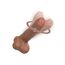 Dildo vibrator realist cu rotatie The Gyrating Bartender CalExotics caramel, vedere laterala cu curbura tijei